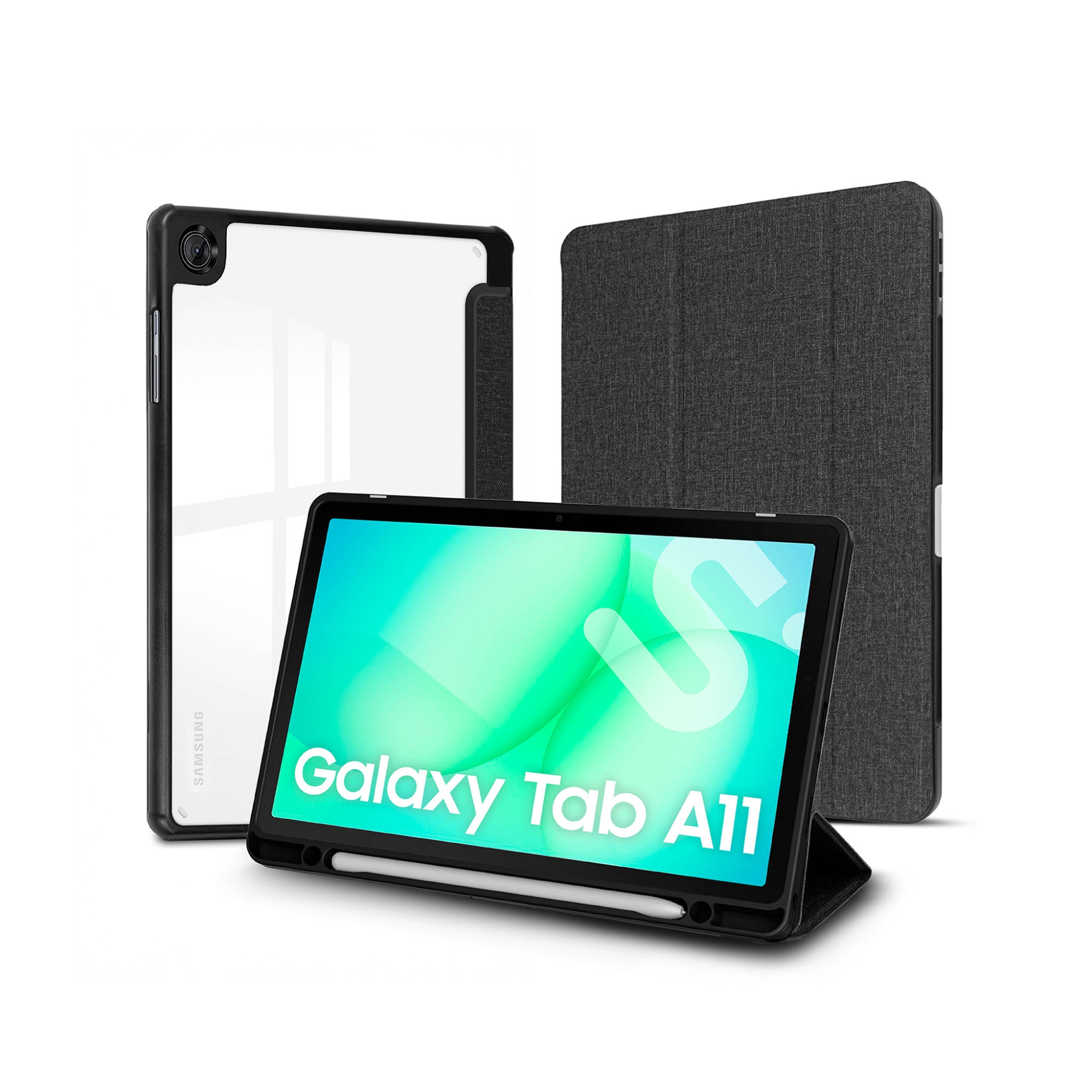 Funda Tablet Shock Case Samsung Tab A11 Negro 8,7" SmartCover magnético SlotPen