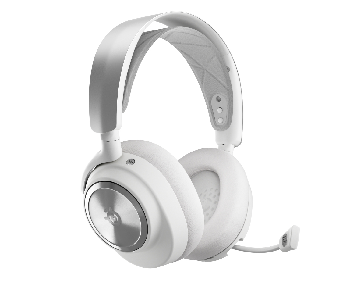Arctis Nova Pro Wireless Auriculares Inalámbrico y alámbrico Diadema Juego Bluetooth Plata, Blanco