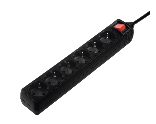 69223784 base múltiple 1,4 m 6 salidas AC Interior Negro
