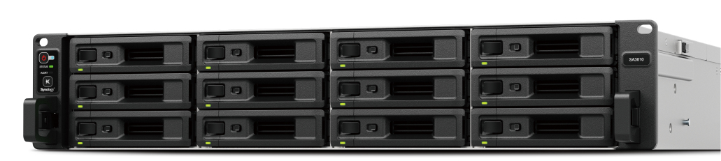 SA SA3610 servidor de almacenamiento NAS Bastidor (2U) Intel® Xeon® D-1567 16 GB DDR4 0 TB DiskStation Manager Negro, Gris