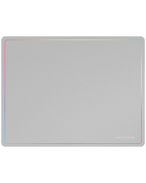 MMP124, Alfombrilla Gaming 360x260mm, Diseño de Bordes Rainbow, Base Antideslizante de Caucho Natural, Superficie Nanotextil de Alta Precisión, Alfombrilla de Ratón Flexible, Blanco