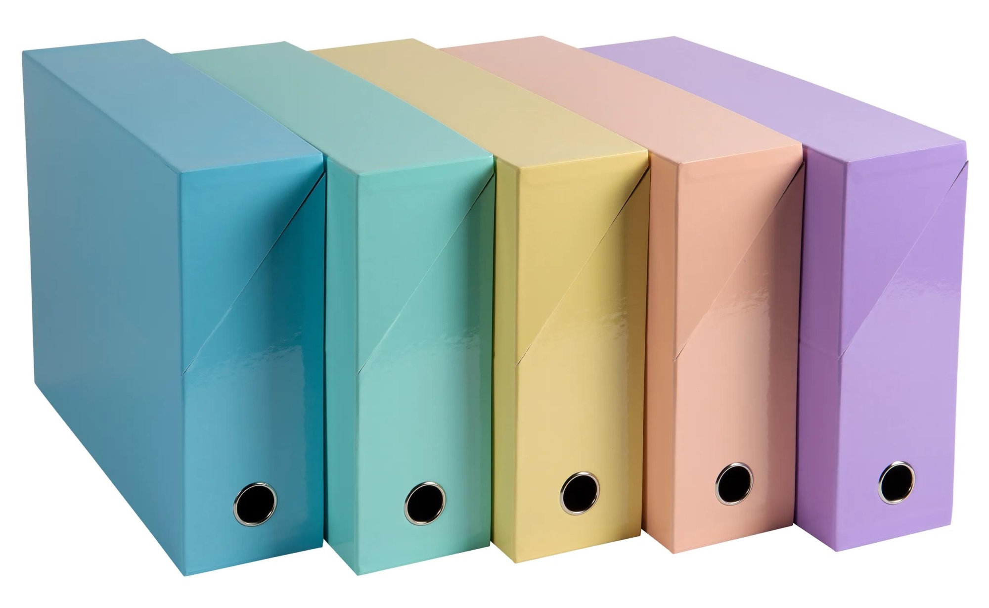 Aquarel caja archivador 800 hojas Coral, Azul claro, Verde claro, Mauve, Amarillo Cartón