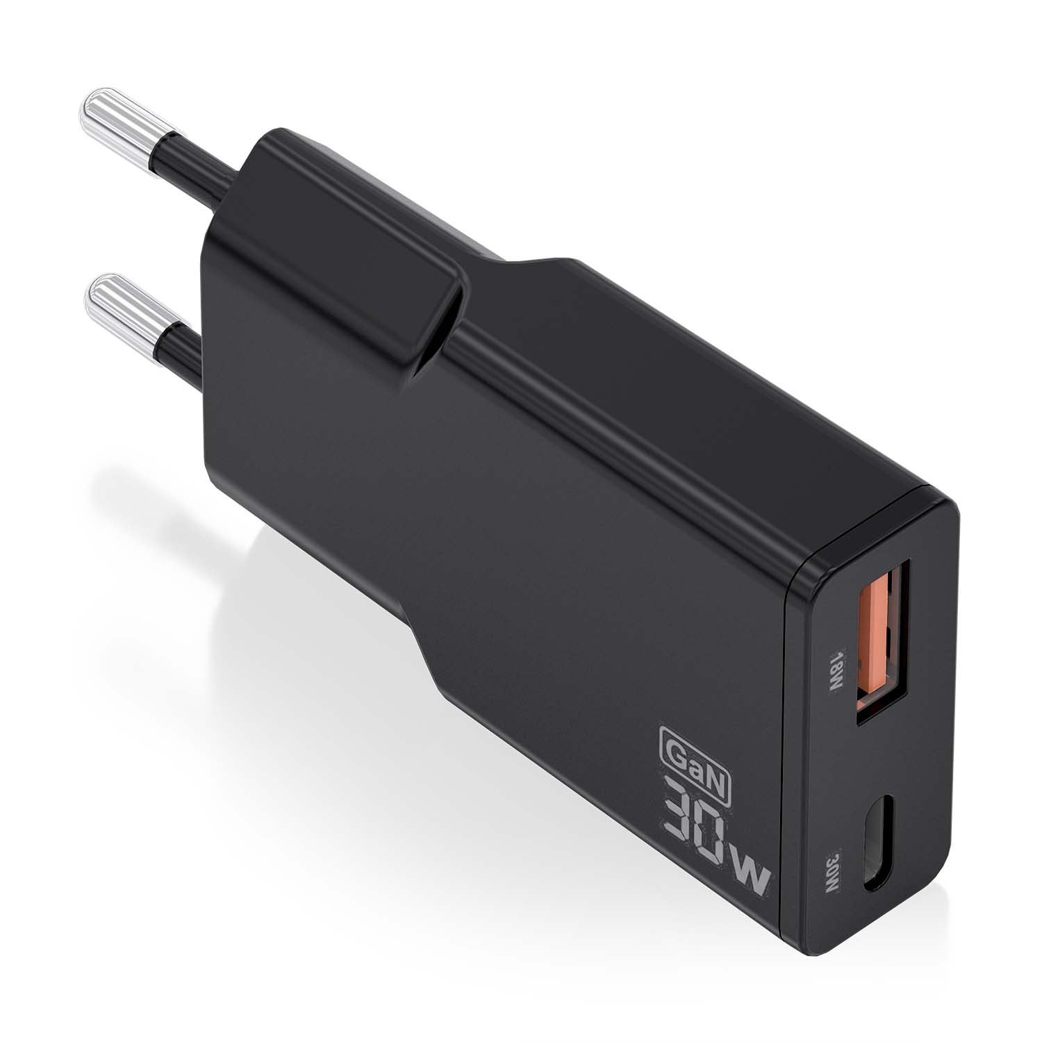 ASCH-30W2P047-BK cargador de dispositivo móvil Cámara digital, MP3, MP4, Teléfono móvil, Navegante, Portátil, Consola de juegos portátil, Smartphone, Tableta, Universal Negro Corriente alterna Carga rápida Interior