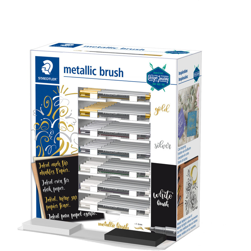 metallic brush marcador 70 pieza(s) Punta de pincel Oro, Plata, Blanco