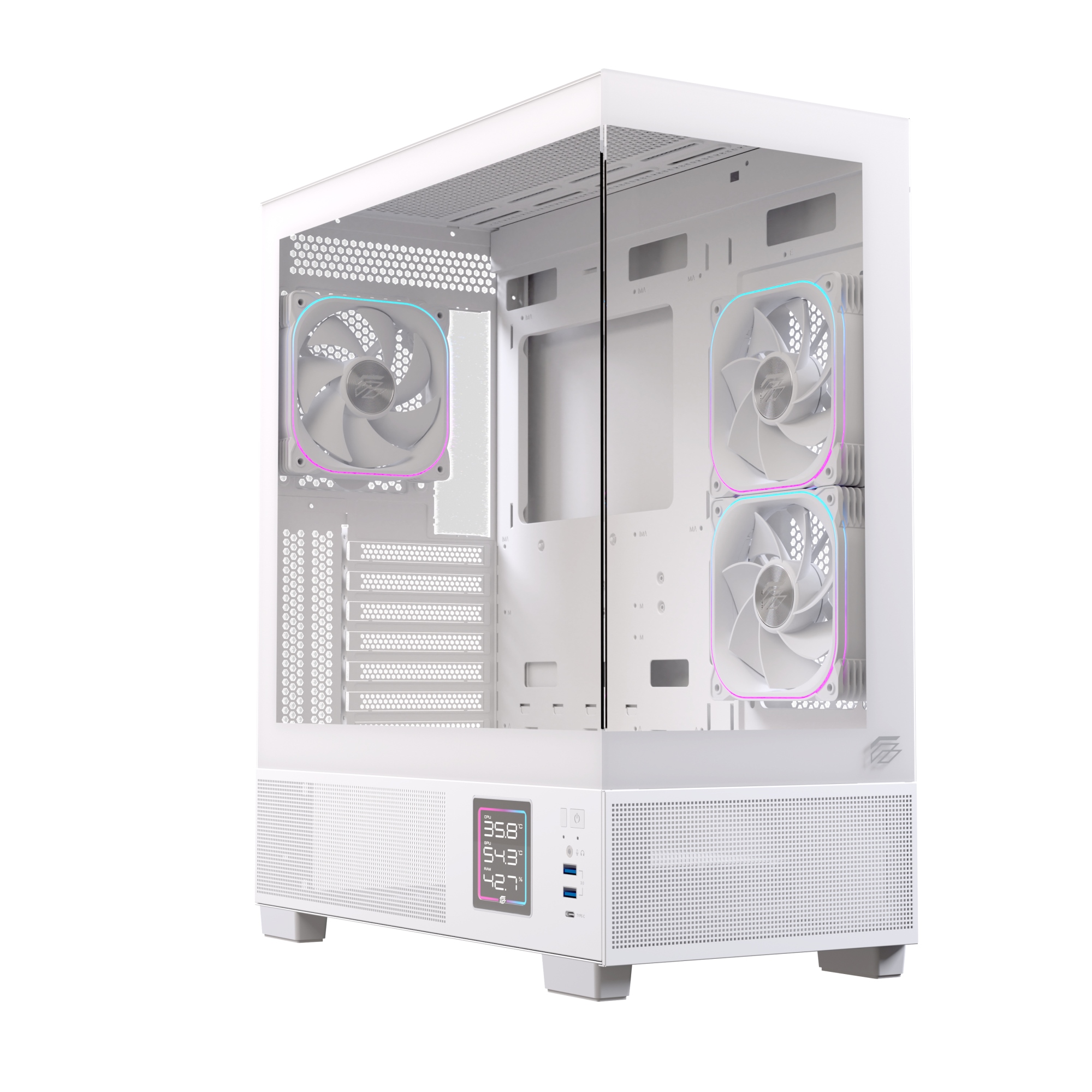 EXCS-PR-51DR-W carcasa de ordenador Midi Tower Blanco