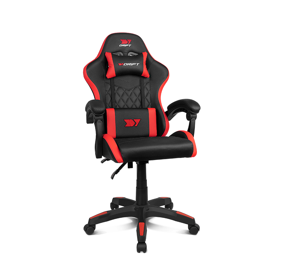 DR35BR silla para videojuegos Silla para videojuegos de PC Asiento acolchado Negro, Rojo