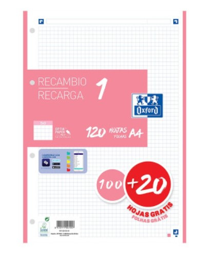 400158161 papel de cuaderno 210 x 297 mm (A4) 120 hojas