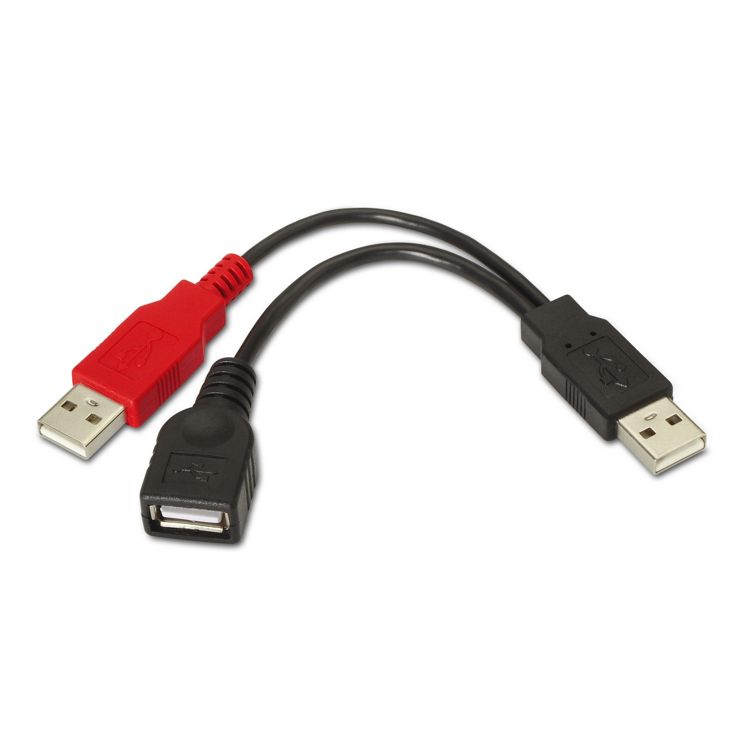 A101-0030 cable USB USB 2.0 0,15 m 2 x USB A USB A Negro, Rojo