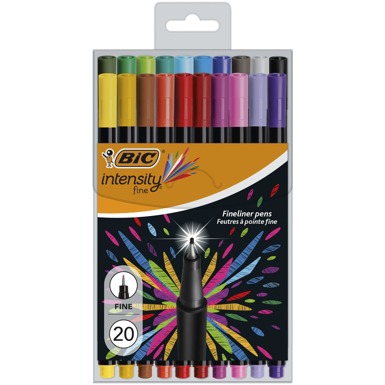 953035 rotulador Fino Negro, Azul, Marrón, Verde, Gris, Azul claro, Verde claro, Lila, Naranja, Rosa, Púrpura, Rojo, Amarillo 20 pieza(s)