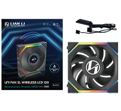 UNI FAN SL Wireless LCD 120 Carcasa del ordenador Ventilador 12 cm Negro 1 pieza(s)