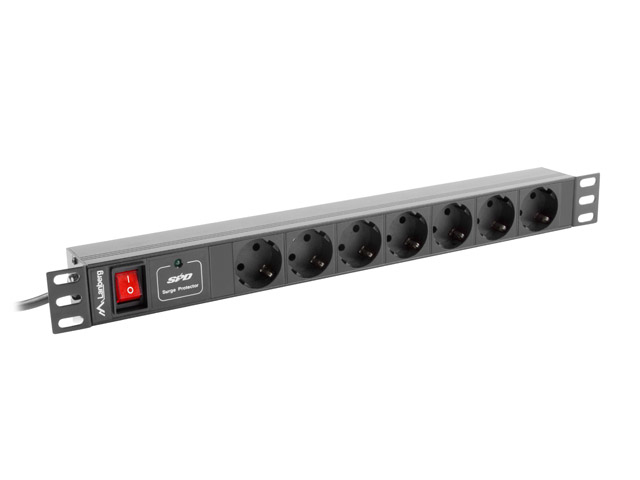 PDU-07F-0200-BK unidad de distribución de energía (PDU) 7 salidas AC 1U Negro