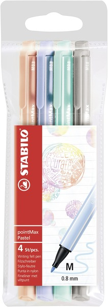 PointMax Pastel rotulador Medio Multicolor 4 pieza(s)