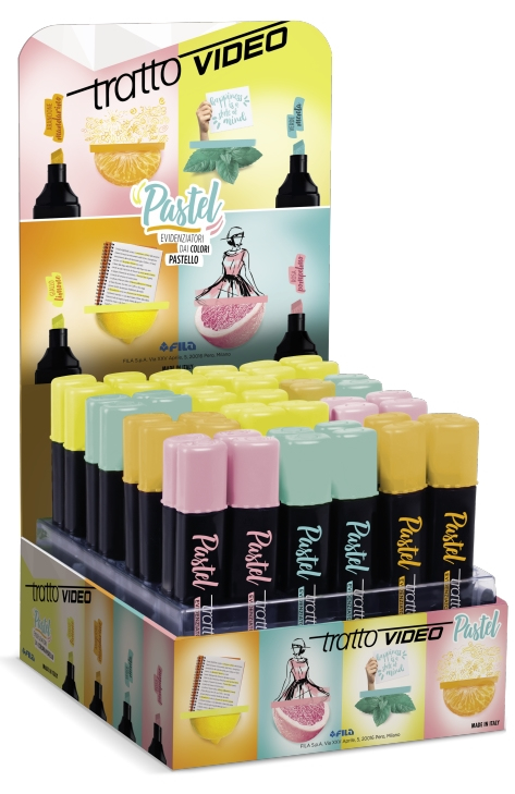Video Pastel rotulador Menta, Naranja, Rosa, Amarillo 48 pieza(s)