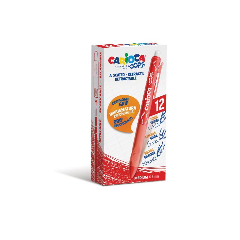 43043/03 bolígrafo de gel Bolígrafo de gel de punta retráctil Medio Rojo 12 pieza(s)