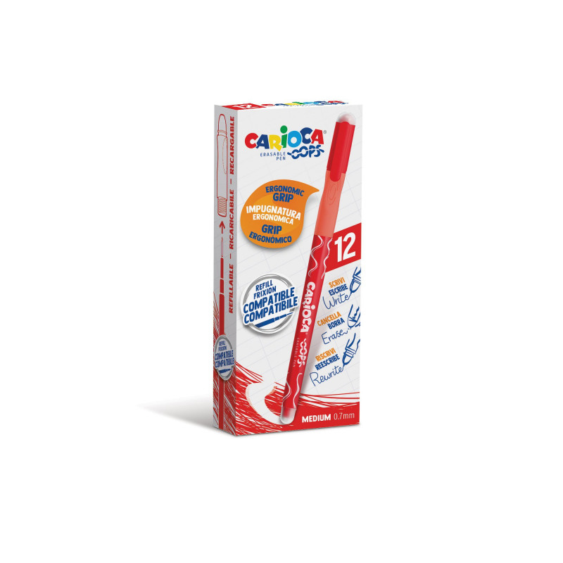 43039/03 bolígrafo de gel Bolígrafo de gel con tapa Medio Rojo 12 pieza(s)