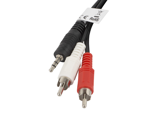 CA-MJRC-10CC-0020-BK cable de audio 2 m 3,5mm RCA Negro, Rojo, Blanco