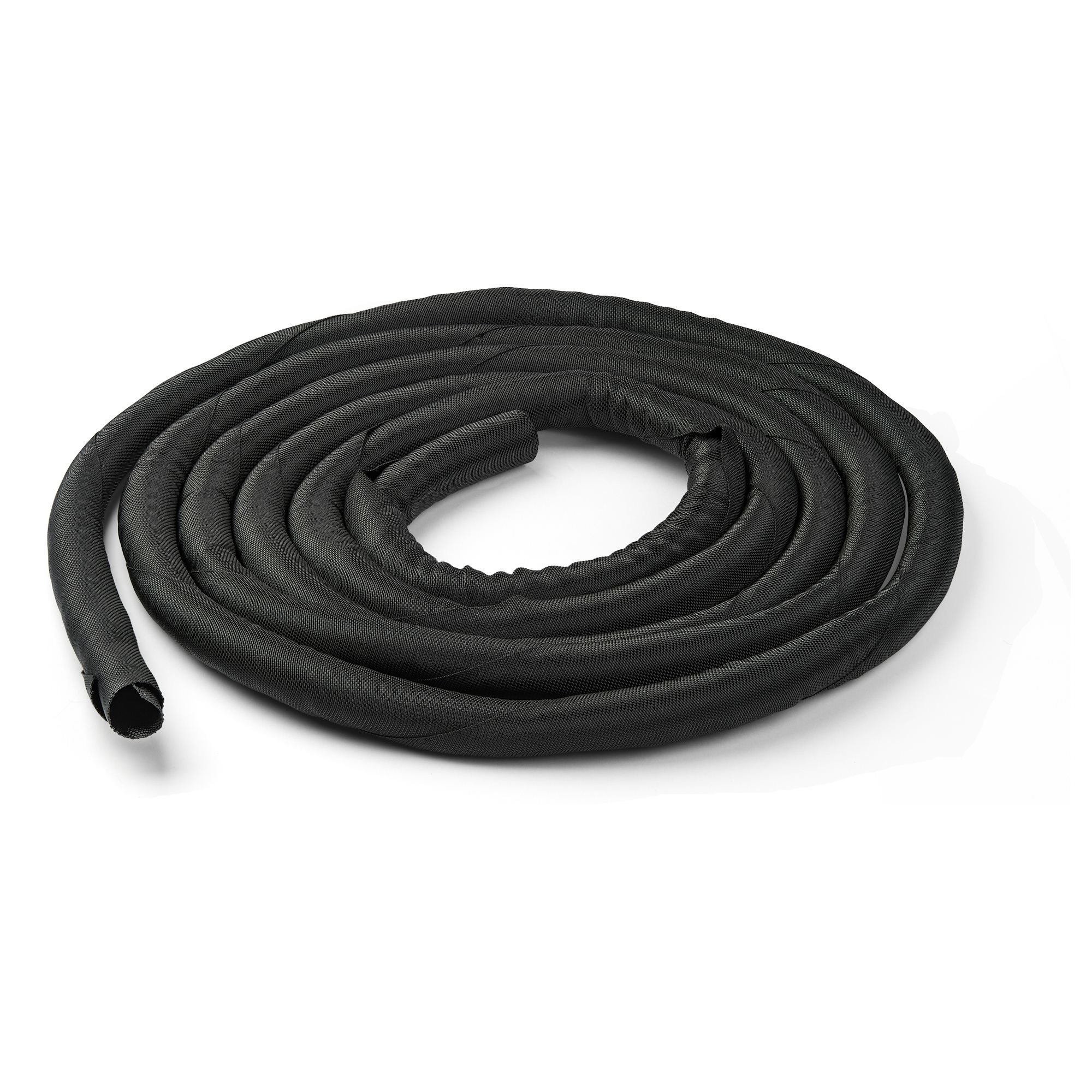 Funda de 4,6 m para Gestión de Cables - Cubierta Flexible Rizada para Cables - Manga Expandible con Diámetro de 2,5 a 3,7cm - Gestor Protector de Poliéster para Cableado - Organizador de Cableado - Negro