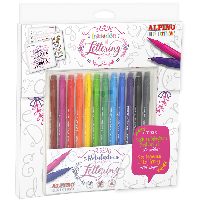 AR001052 rotulador Fino/Extragrueso Negro, Azul, Marrón, Verde, Gris, Azul claro, Verde claro, Naranja, Rosa, Rojo, Violeta, Amarillo 12 pieza(s)