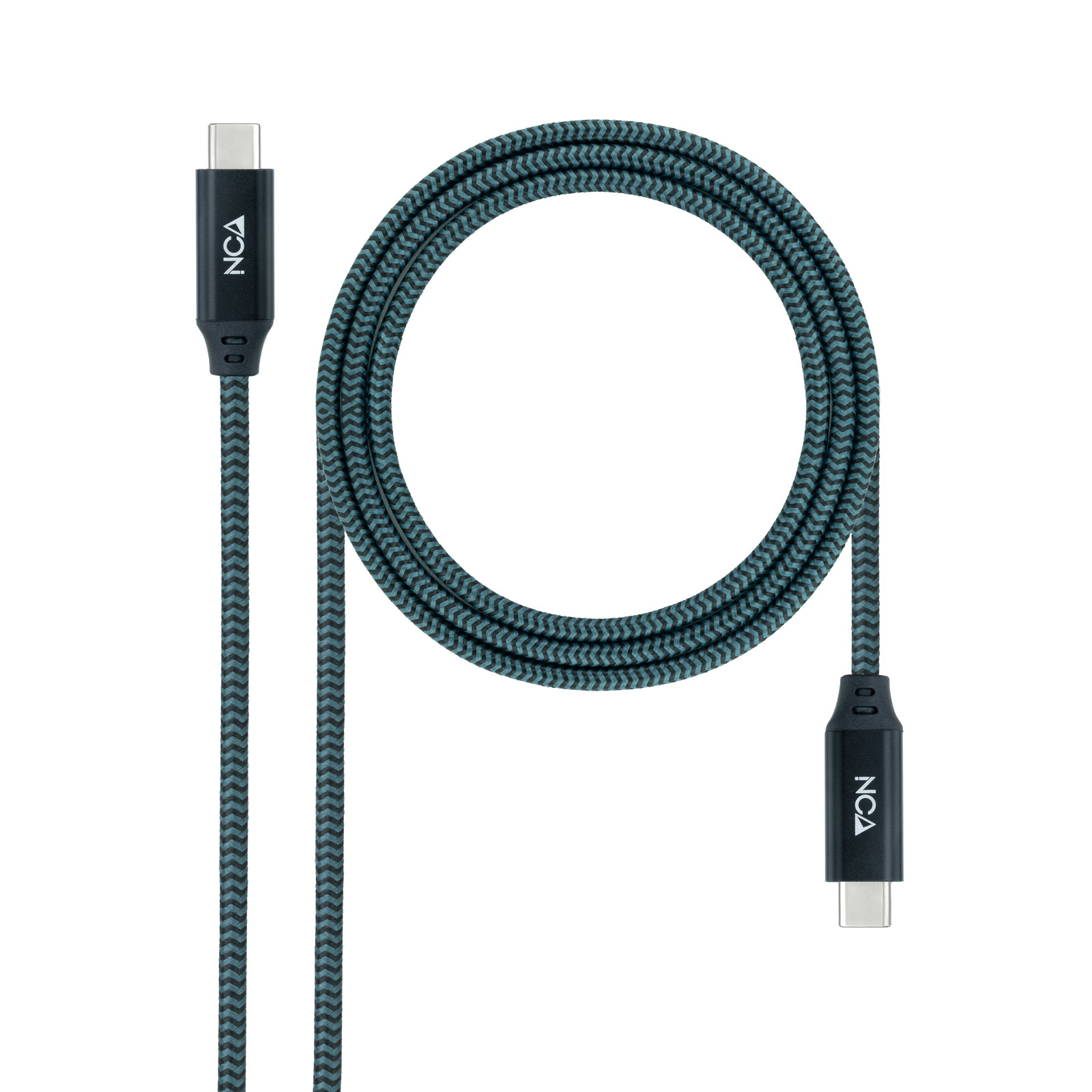 Cable USB 3.2 Gen2x2 20Gbps 5A/100W 4K/60Hz USB-C/M-USB-C/M, Gris/Negro, 0.5 m