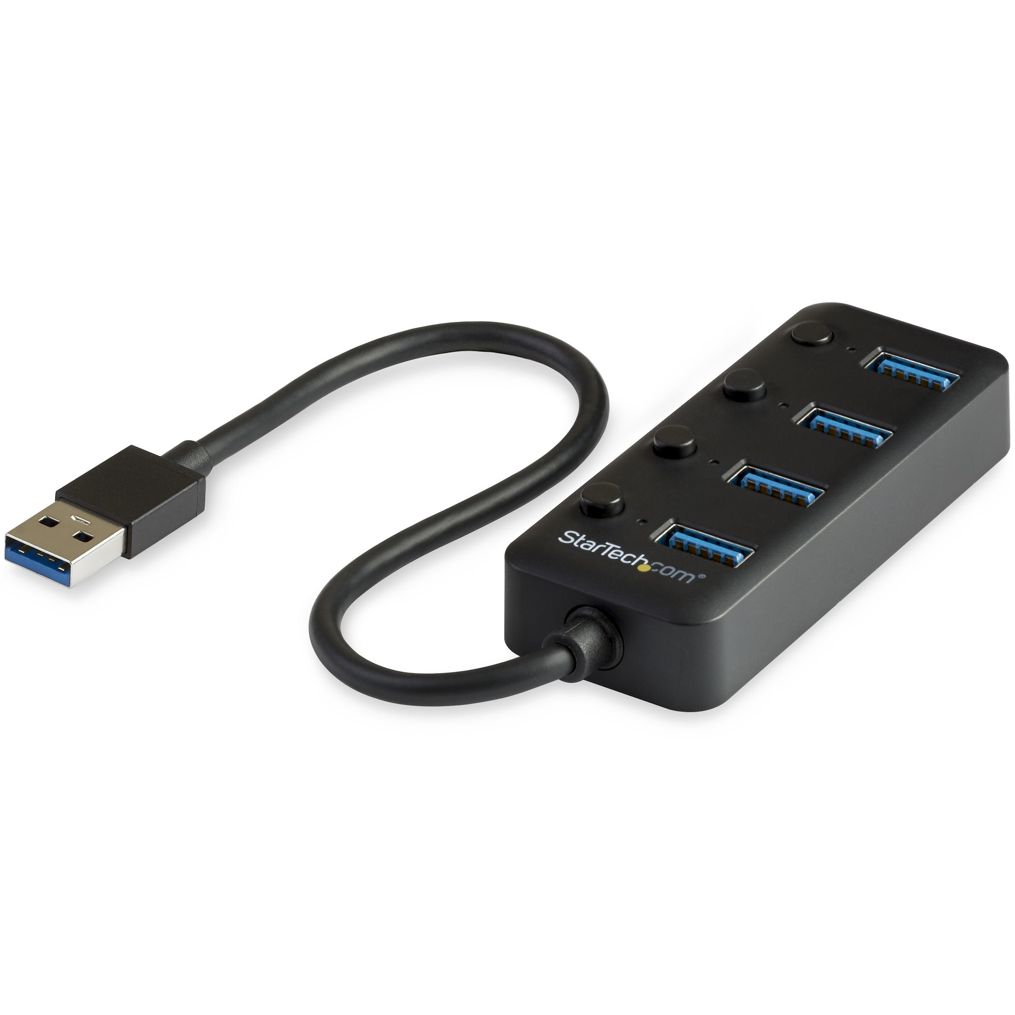 Hub USB-A con 4 Puertos USB-A - Ladrón USB - Alimentado por el Bus - Interruptores Individuales de Encendido/Apagado - USB 3.0 5Gbps - Para Ordenadores de Sobremesa y Portátiles