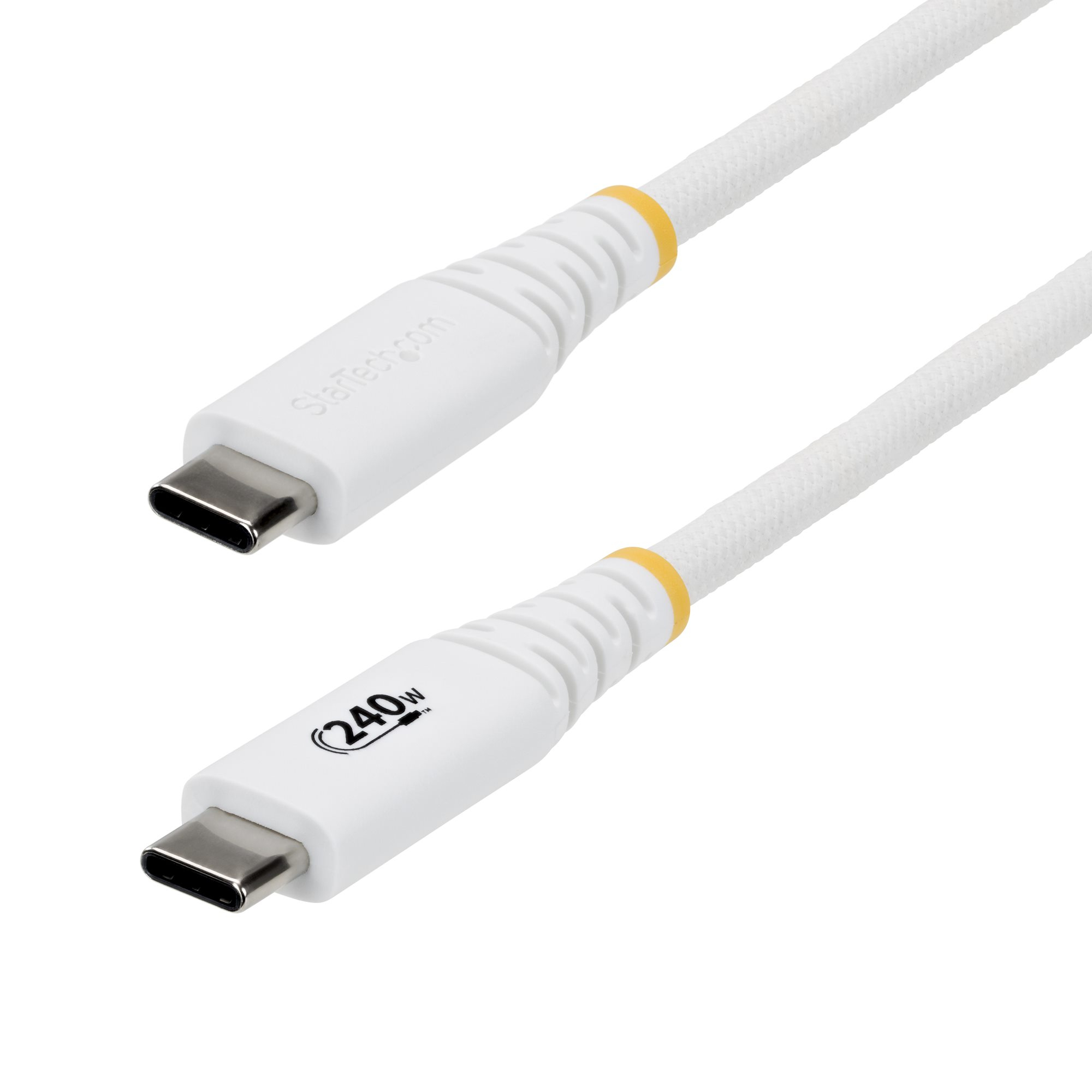 Cable de Carga USB-C Reforzado 3m - Cable Tipo C - PD 240W EPR 5A - USB 2.0 para Portátil - Duradero y Ultraflexible - Blanco - Certificado USB-IF