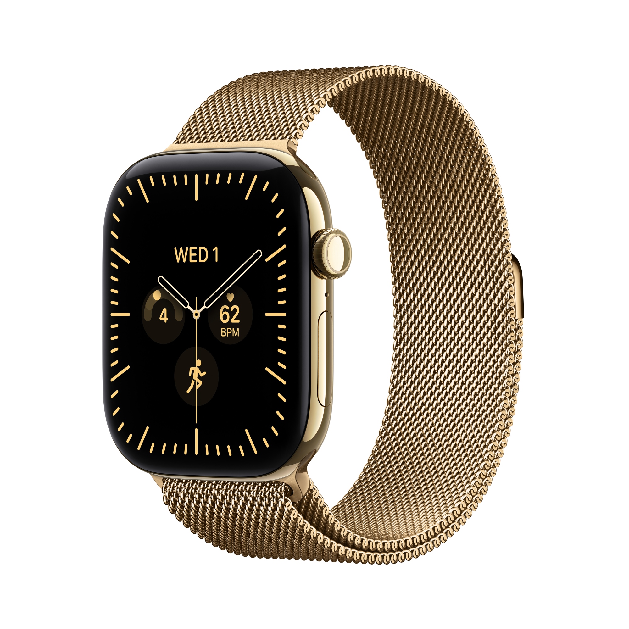 Watch Series 12 (GPS + Cellular) - Caja de titanio en oro brillante (46 mm) - Pulsera Milanese Loop oro brillante - Talla M/L