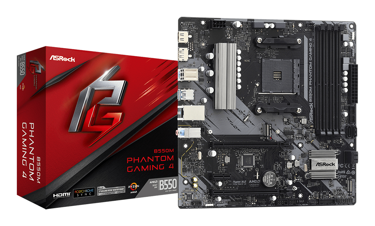 B550M Phantom Gaming 4 AMD B550 Zócalo AM4 micro ATX