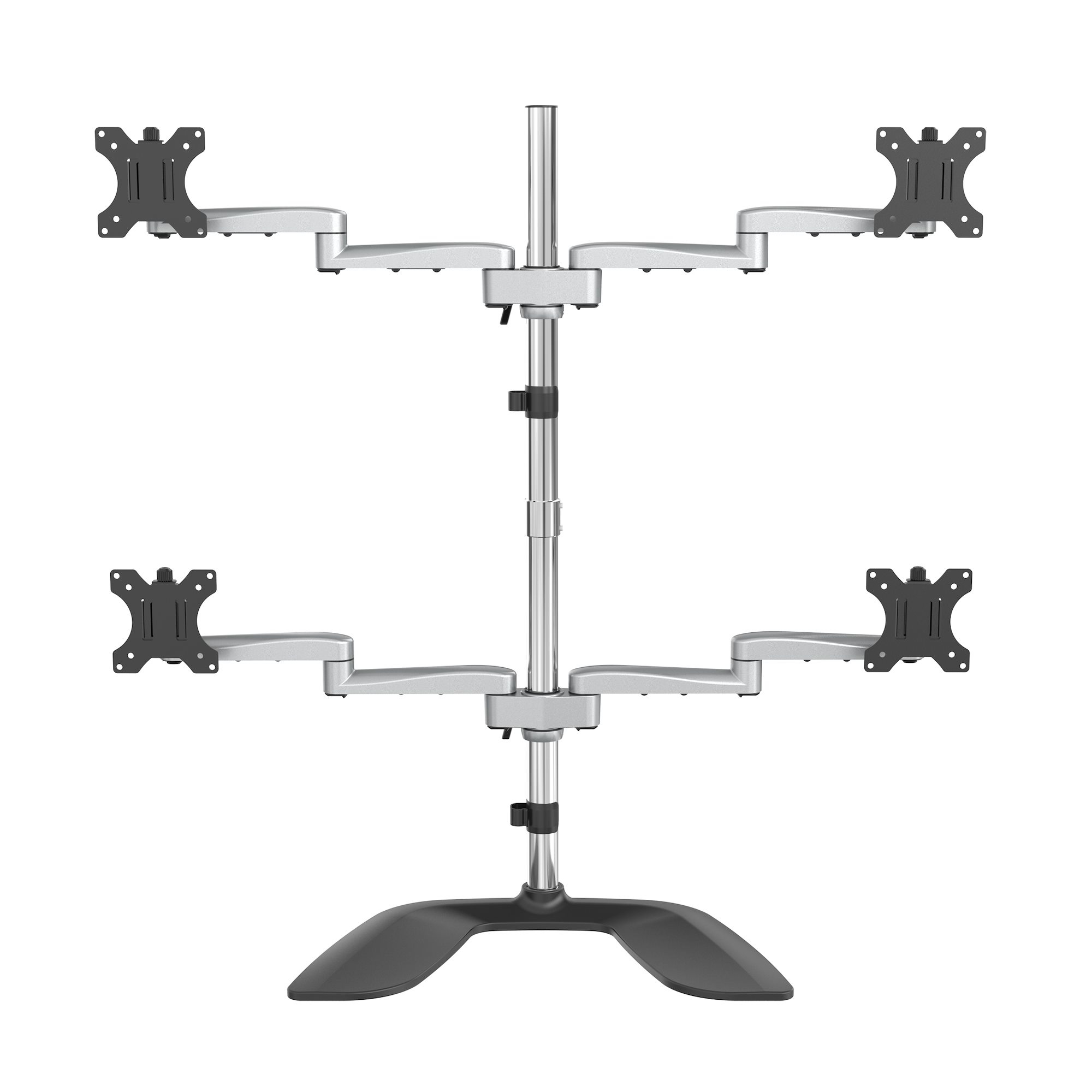 Base Soporte de Escritorio para 4 Monitores de hasta 32" (8Kg) - Articulado - En Acero y Aluminio