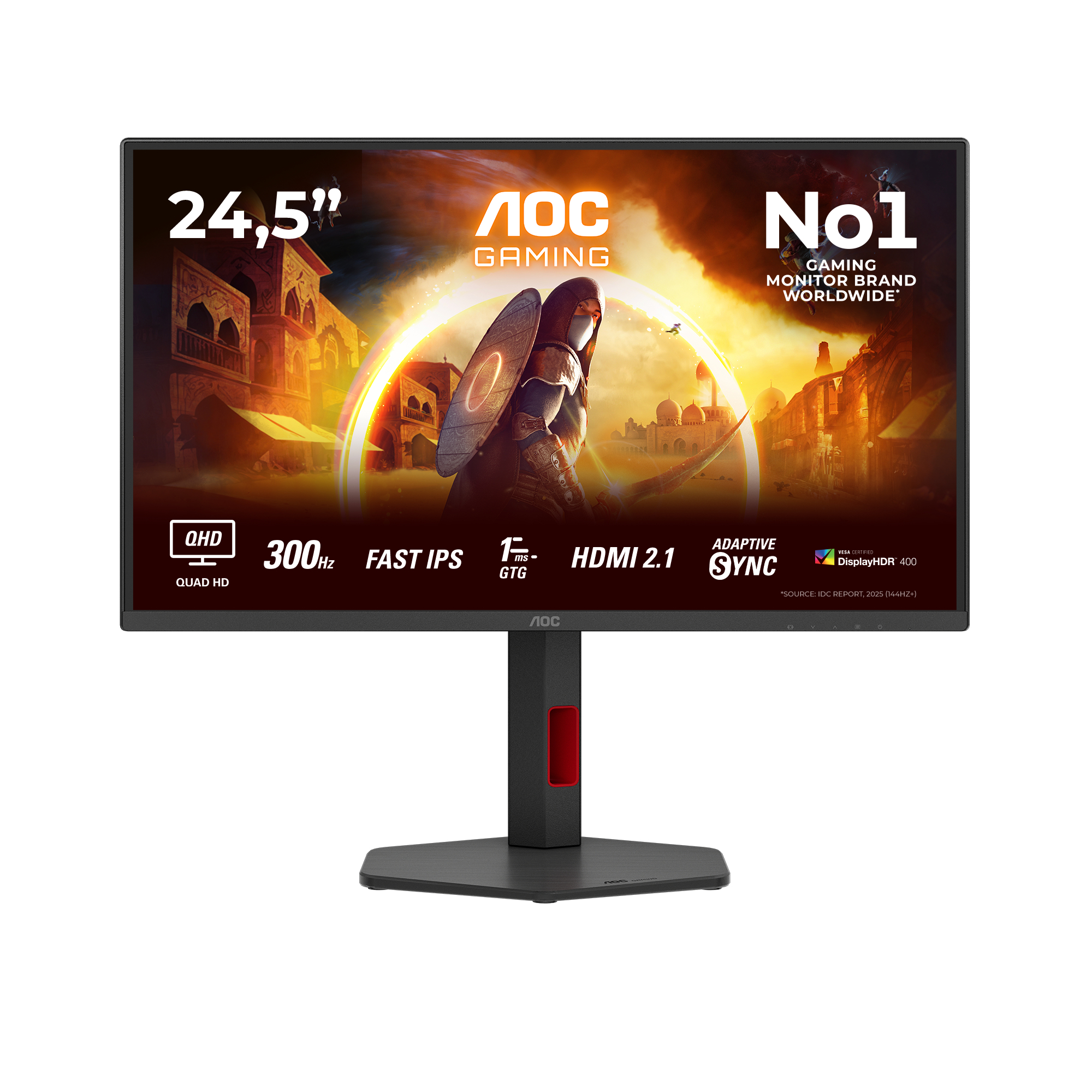 G4 Q25G4SR pantalla para PC 62,2 cm (24.5") 2560 x 1440 Pixeles Quad HD LED Negro, Rojo