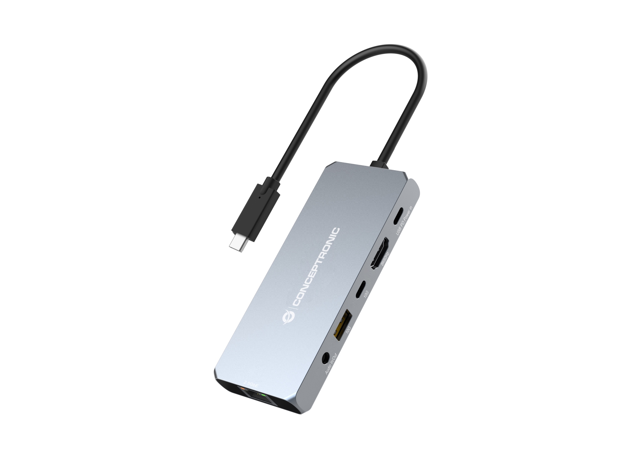 DONN22G base para portátil y replicador de puertos Alámbrico USB 3.2 Gen 2 (3.1 Gen 2) Type-C Gris