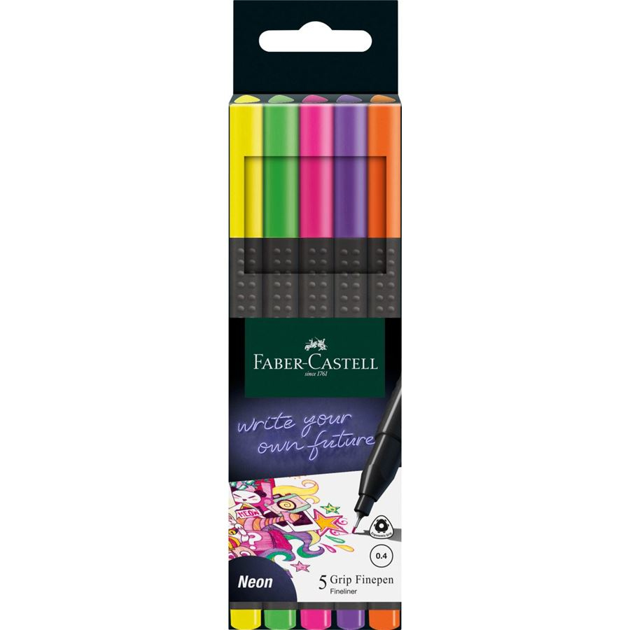 151603 rotulador de punta fina Fino Verde claro, Naranja, Rosa, Violeta, Amarillo 5 pieza(s)
