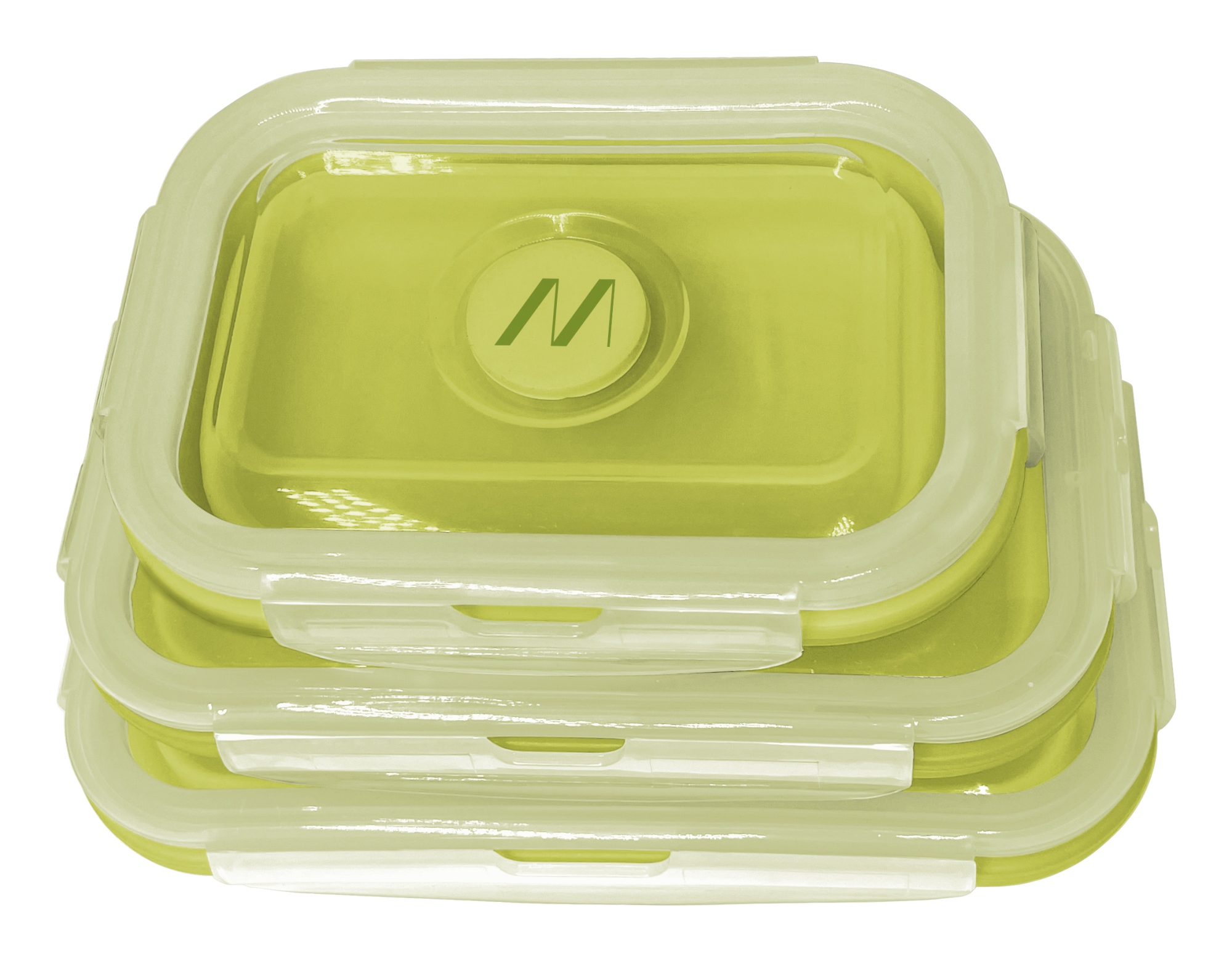 LUNCHBOXSETGN fiambrera Conjunto de fiambrera y bidón reutilizable Plástico, Silicona Verde 3 pieza(s)