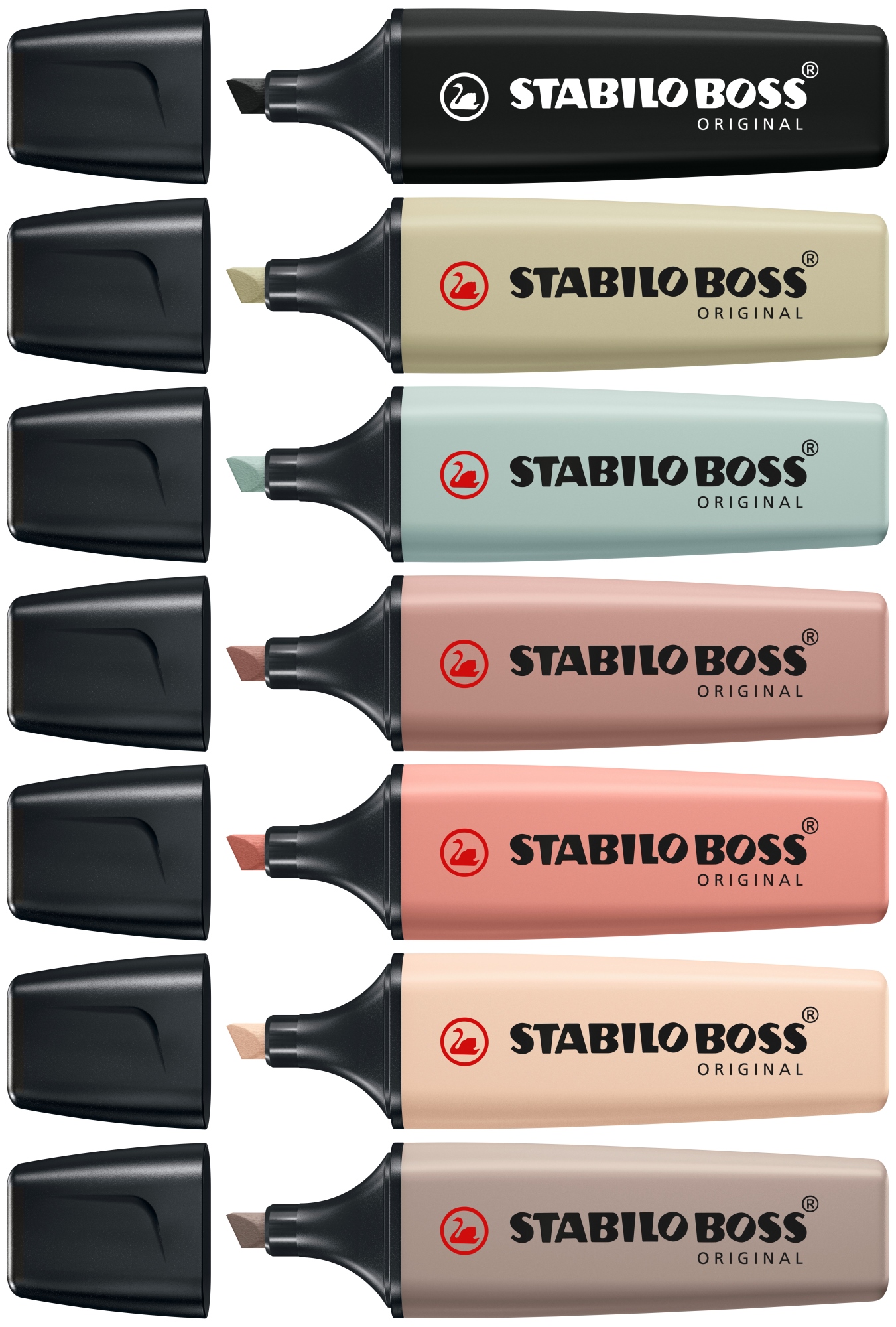 BOSS NatureColors marcador 6 pieza(s) Punta de cincel Negro, Bronce, Verde, Gris, Verde claro