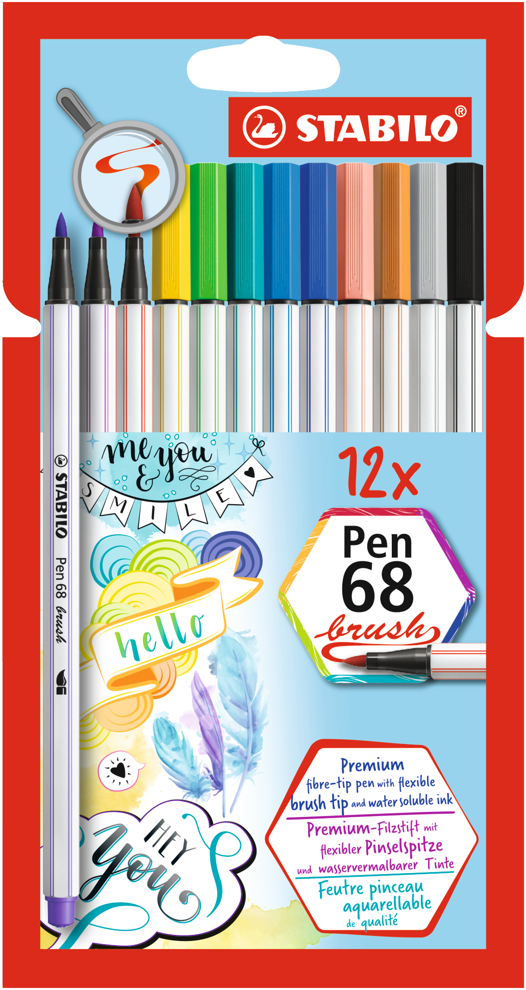 Pen 68 Brush rotulador Fuerte Multicolor 12 pieza(s)