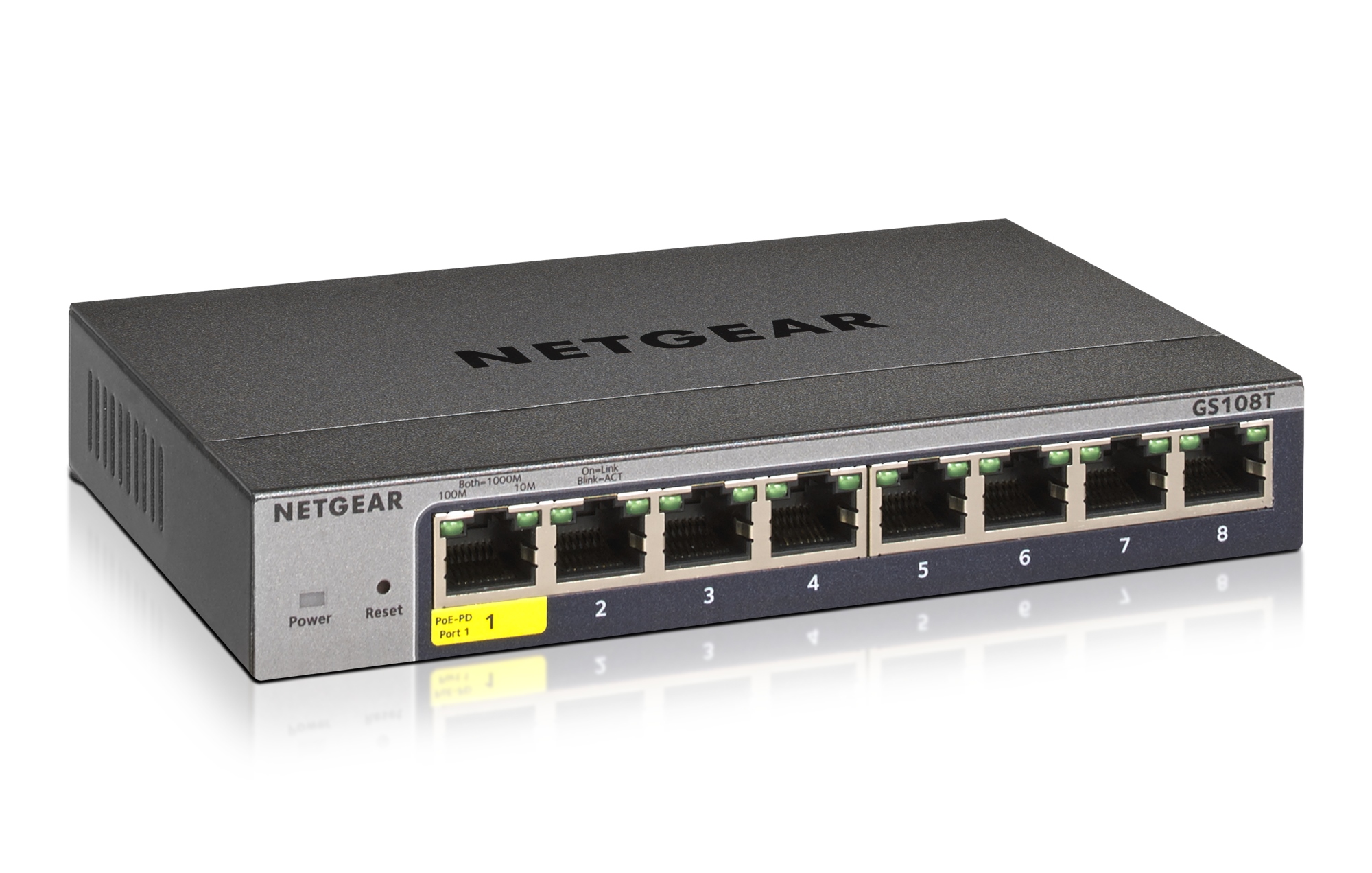 GS108T Gestionado L2 Gigabit Ethernet (10/100/1000) Gris