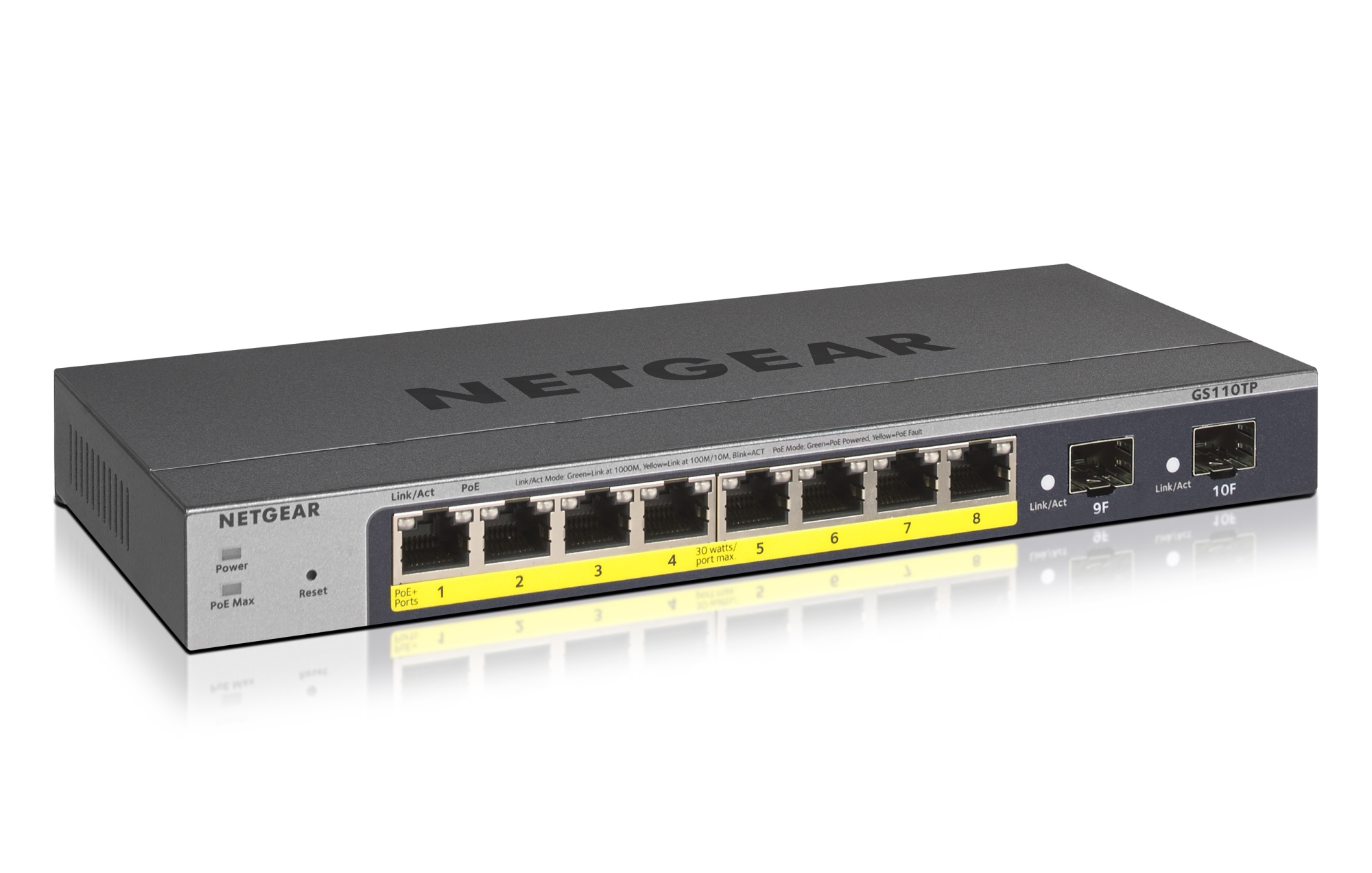 GS110TP Gestionado L2/L3/L4 Gigabit Ethernet (10/100/1000) Energía sobre Ethernet (PoE) Gris