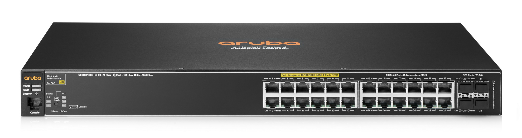 Aruba Networking Aruba 2530 24G PoE+ Gestionado L2 Gigabit Ethernet (10/100/1000) Energía sobre Ethernet (PoE) 1U Negro