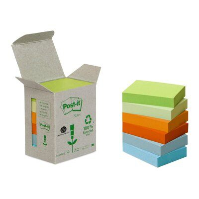 7000081069 nota autoadhesiva Rectángulo Azul, Verde, Naranja, Amarillo 100 hojas Autoadhesivo
