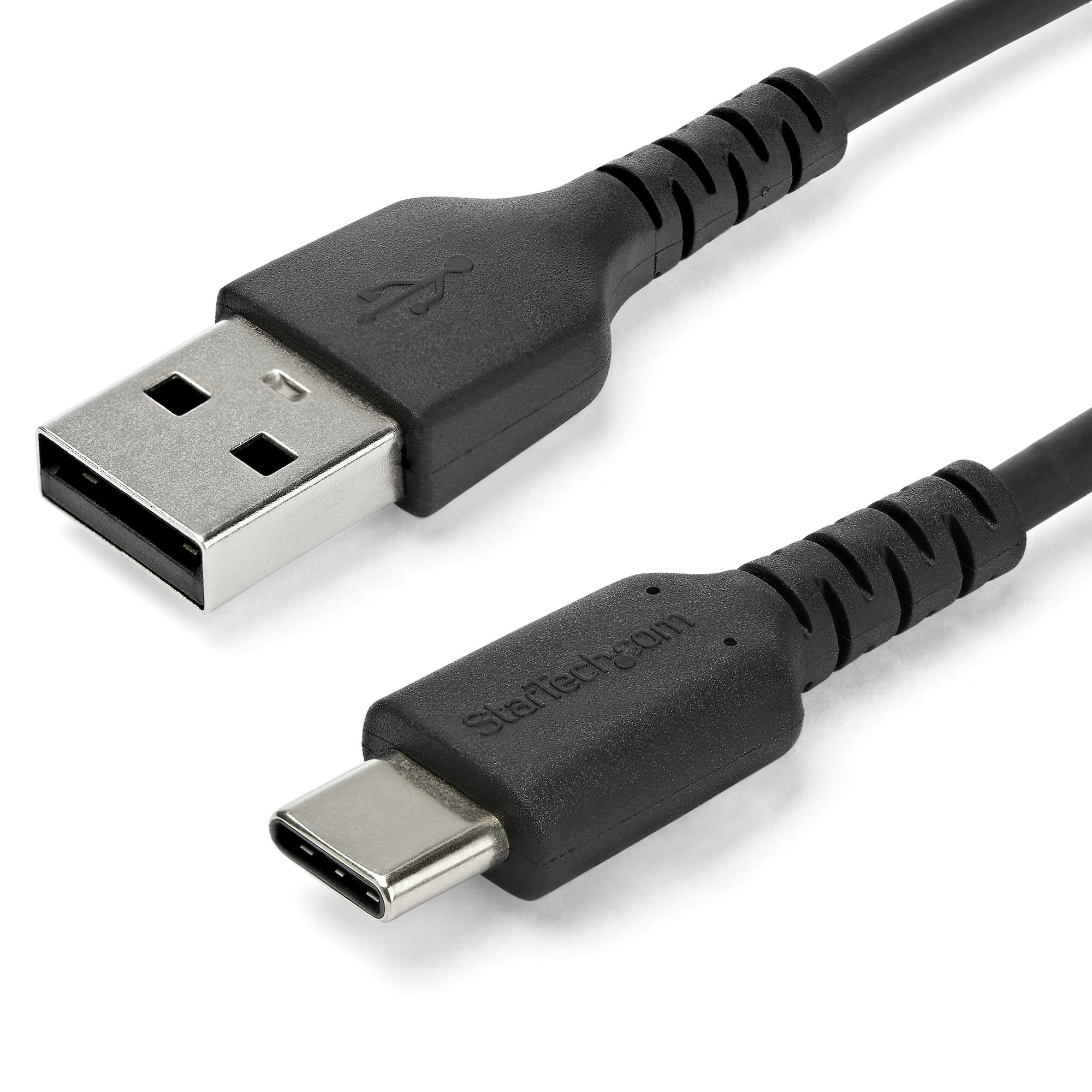 Cable de Carga USB-A a USB-C de 1m - Cable de Carga Rápida y Sincronización USB 2.0 de Servicio Pesado - Cable de Datos USB 2.0- Resistente con Fibra de Aramida - M/M - 3A - Negro