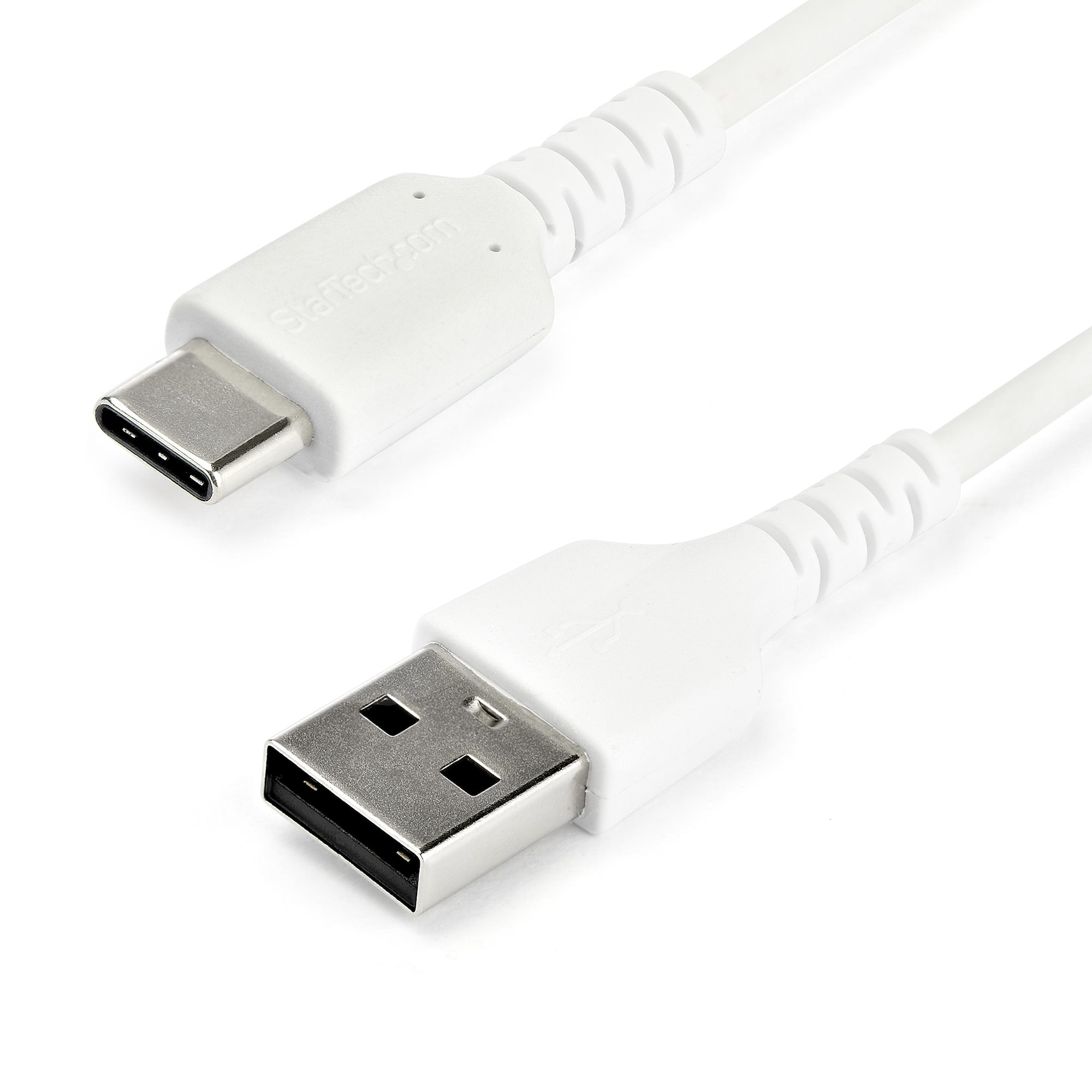 Cable de Carga USB-A a USB-C de 1m - Cable de Carga Rápida y Sincronización USB 2.0 de Servicio Pesado - Cable de Datos USB 2.0- Resistente con Fibra de Aramida - M/M - 3A - Blanco