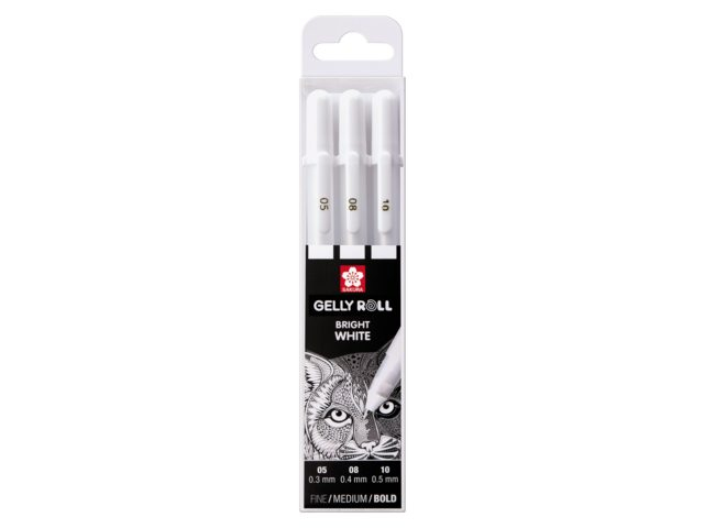 POXPGBWH3C bolígrafo de gel Bolígrafo de gel con tapa Multi Blanco 3 pieza(s)