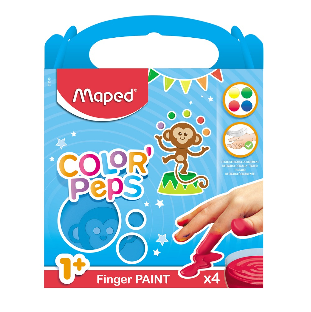 M812510 pintura de dedos lavable Azul, Verde, Rojo, Amarillo