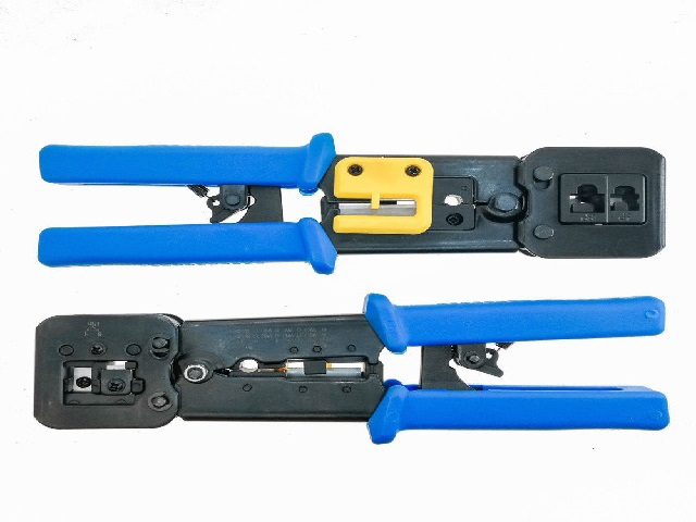 NT-0204 crimpadora Herramienta para prensar Negro, Azul