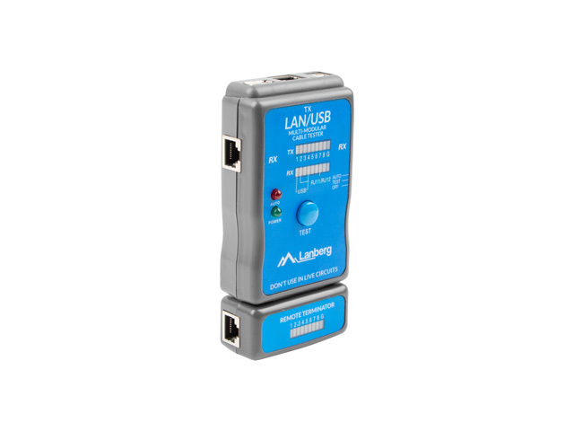 NT-0403 comprobador de cables de red Comprobador de alimentación PoE Azul