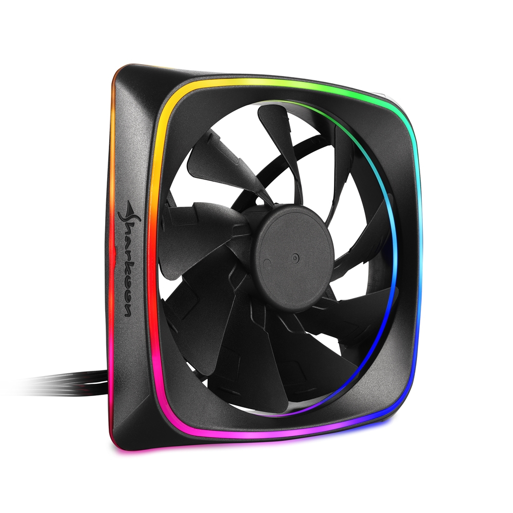 RGB SHARK Lights Carcasa del ordenador Ventilador 12 cm Negro