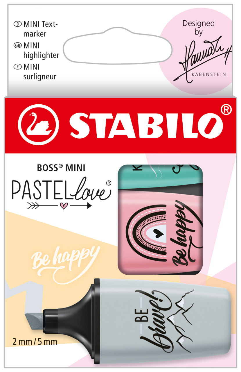 BOSS MINI Pastellove Edition 2.0 marcador 3 pieza(s) Gris, Rosa, Turquesa