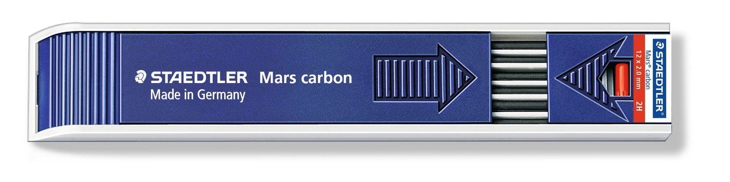 Mars Carbon mina de repuesto 2H Gris