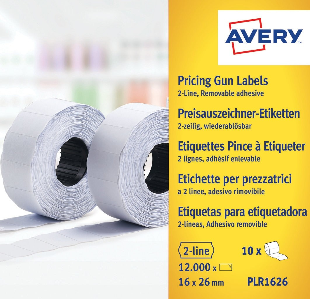 PLR1626 etiqueta autoadhesiva Etiqueta de precio Desmontable Blanco 12000 pieza(s)