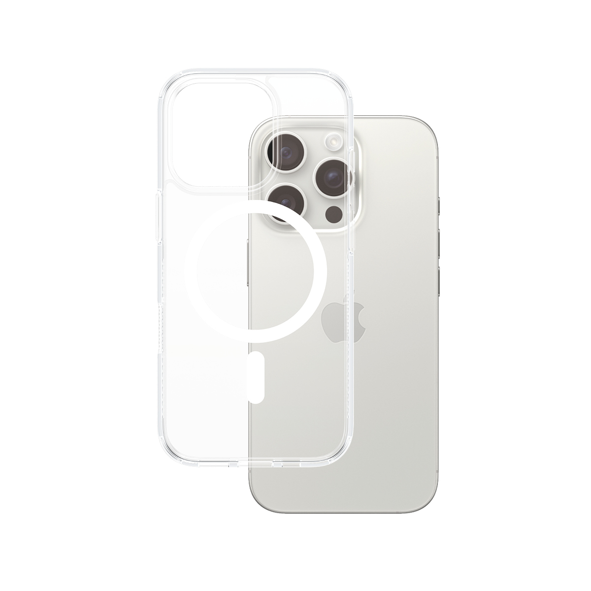 HardCase Transparent w. White MagSafe iPhone 16 Pro funda para teléfono móvil Transparente