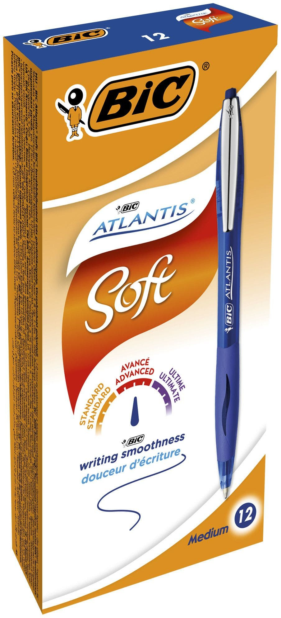 Atlantis Soft Azul Bolígrafo de punta retráctil con pulsador Medio 1 pieza(s) 9021322